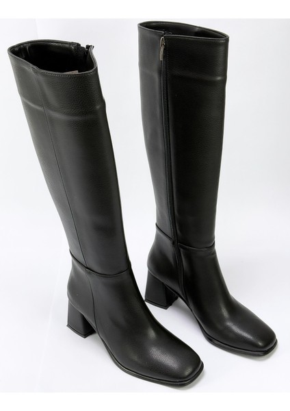 Suni Deri 6 cm Topuklu Içi Kürklü Çizme modelleri