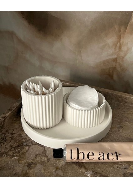 Dikey Şeritli 3’lü Dekoratif Banyo Set