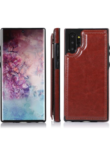 Cüzdan Kılıf Samsung Galaxy Not 10 Artı Kart Yuvaları Çift Manyetik Pu (Yurt Dışından)