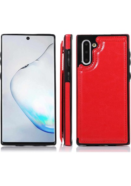 Samsung Galaxy NOTE10 Kickstand Pu Deri Kart Yuvaları ile Cüzdan Kılıf (Yurt Dışından)