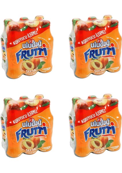 Frutti Şeftali Aromalı Maden Suyu 200 ml x 24 Adet