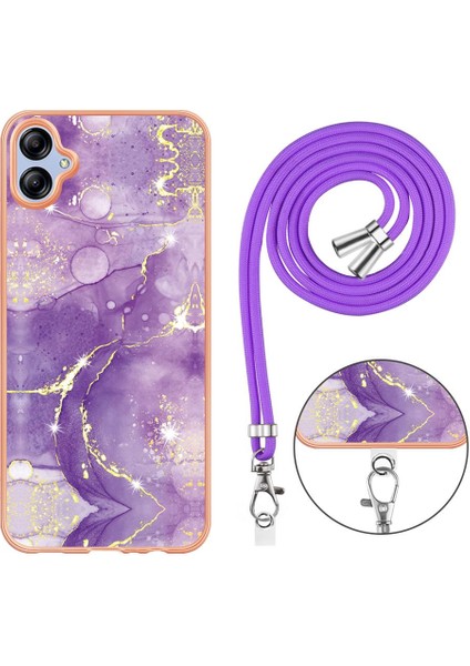 Samsung Galaxy A04E Mermer Anti-Scratch Yumuşak Crossbody Kordon Için Kılıf (Yurt Dışından)