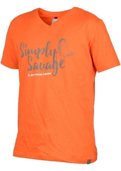 Simply Savage V-Neck Tee Grey T-Shirt L