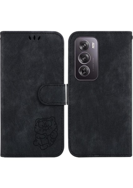 Oppo Oppo 12 Pro 5g Için Kılıf Tutucu Kapak Çevirin Folio Kabartmalı Sevimli Kaplan (Yurt Dışından)