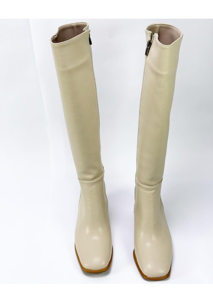 Suni Deri 6 cm Topuklu Içi Kürklü Çizme modelleri