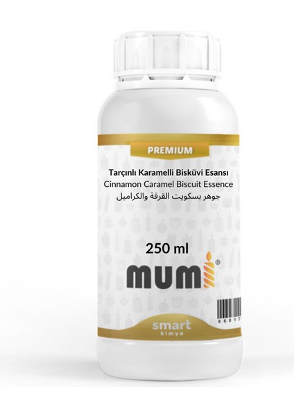 Premium Tarçınlı Karamelli Bisküvi Mum Esansı 250 ml