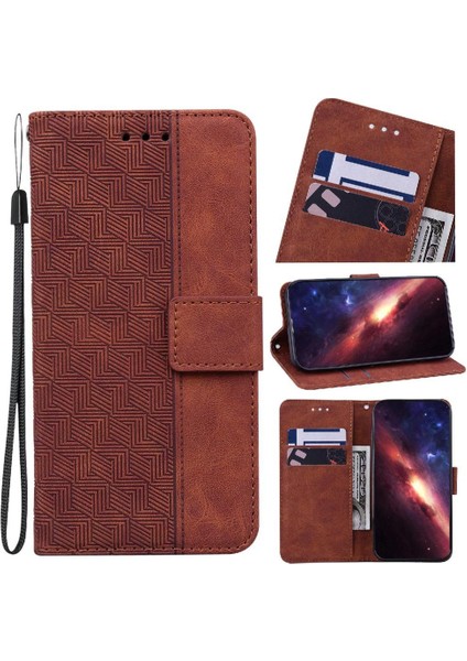 Oppo Flip 12 5g Flip Folio Kickstand Özelliği Için Flip Case Geometrik Pu (Yurt Dışından) modelleri