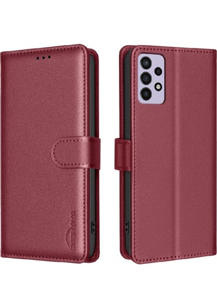 Samsung Galaxy A32 4g Kart Tutucu Kickstand Cüzdan Rfıd Pu Için Flip Case (Yurt Dışından)