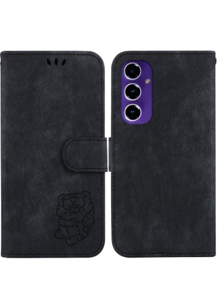 Samsung Galaxy S24 Fe Kabartmalı Sevimli Kaplan Cüzdan Kılıf Flip Folio (Yurt Dışından)