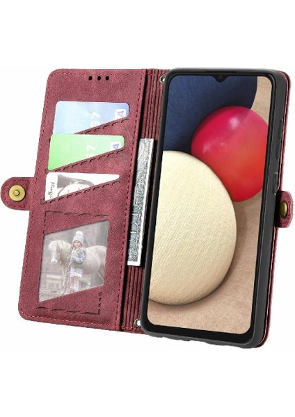 Samsung Galaxy A02S Cüzdan Için Flip Case Basit Iş Kapak Kılıfı (Yurt Dışından) modelleri