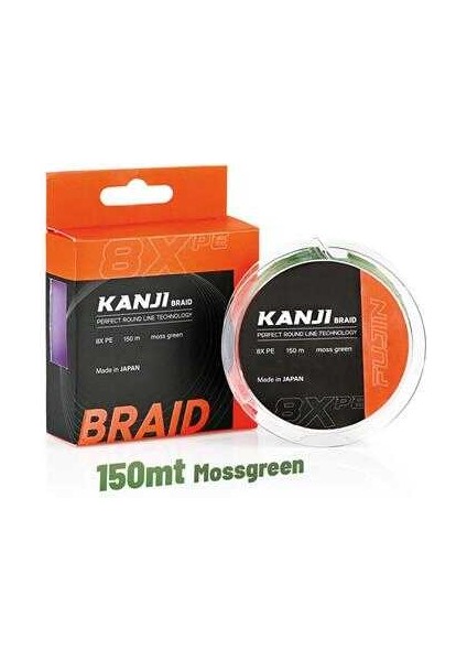Kanji 8x 150MT Moss Green Pe Line 0.165MM