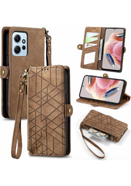 Xiaomi Redmi Not 12 Için Flip Case 4g Darbeye Deri Kılıf Kapak Çevirin (Yurt Dışından)