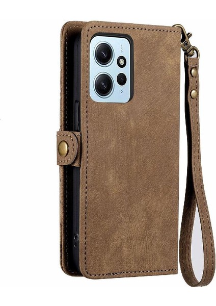Xiaomi Redmi Not 12 Için Flip Case 4g Darbeye Deri Kılıf Kapak Çevirin (Yurt Dışından)
