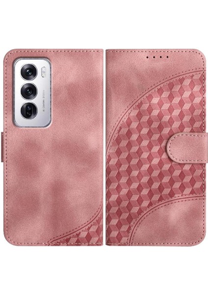 Oppo Flip 12 5g Geometrik Desen Flip Iş Pu Deri Için Flip Case (Yurt Dışından)