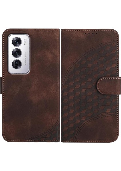 Oppo Flip 12 5g Geometrik Desen Flip Iş Pu Deri Için Flip Case (Yurt Dışından)