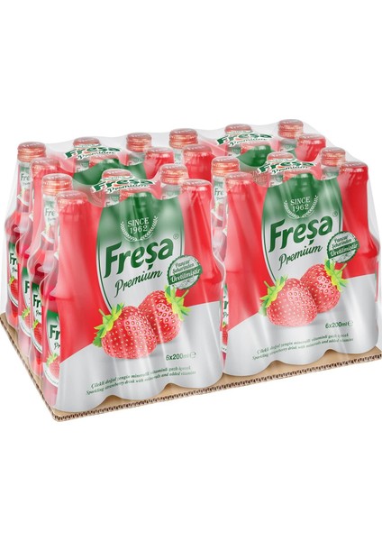 Premium Çilekli Vitaminli Maden Suyu 250 ml x 24 Adet