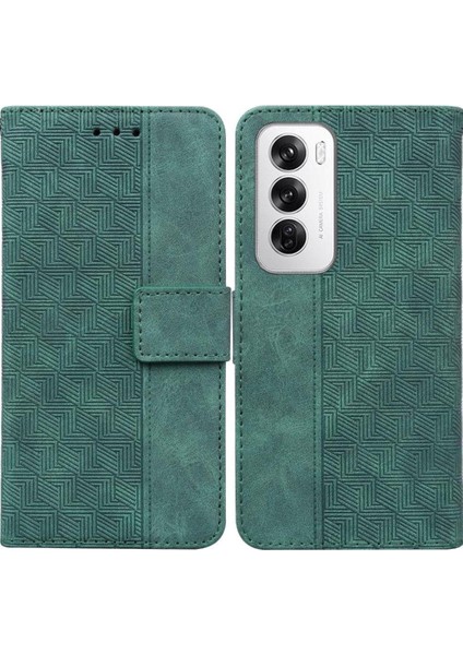 Oppo Flip 12 5g Flip Folio Kickstand Özelliği Için Flip Case Geometrik Pu (Yurt Dışından)