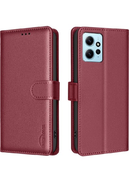 Xiaomi Redmi Not 12 Için Flip Case 4g Manyetik Rfıd Engelleme Kart Tutucu (Yurt Dışından)