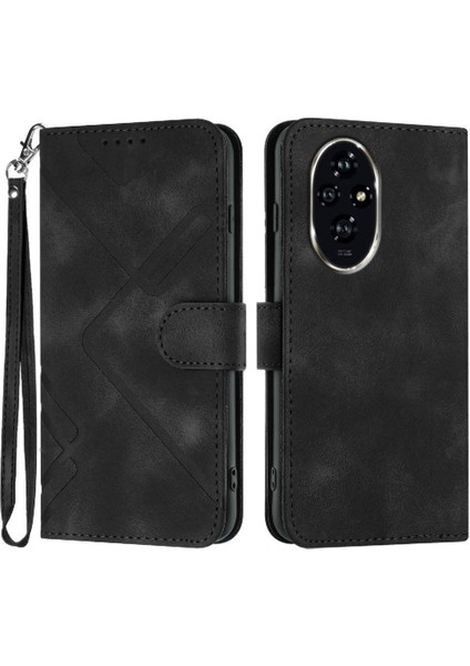 Kart Yuvası Standı Flip Cüzdan Manyetik Pu ile Onur 200 Pro Için Flip Case (Yurt Dışından)