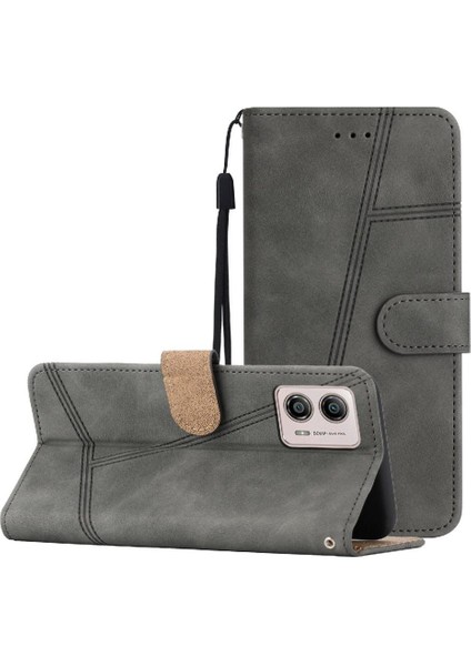 Motorola Moto G73 Tam Koruma Bilek Kayışı Flip Folio Pu Için Flip Case (Yurt Dışından)