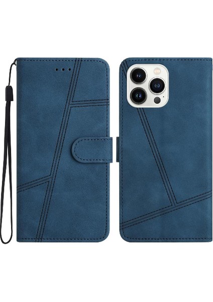 IPhone 13 Için Flip Case Pro Max Tam Koruma Bilek Kayışı Cüzdan Pu Flip (Yurt Dışından)