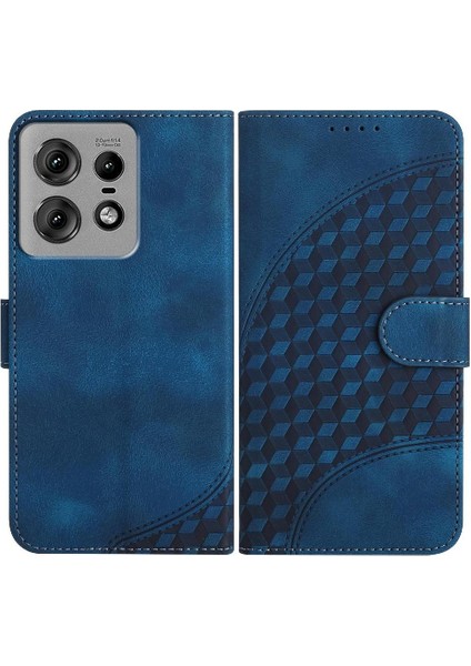 Motorola Kenar 50 Pro Için Flip Case Geometrik Desen Pu Deri Kapak Çevirin (Yurt Dışından)
