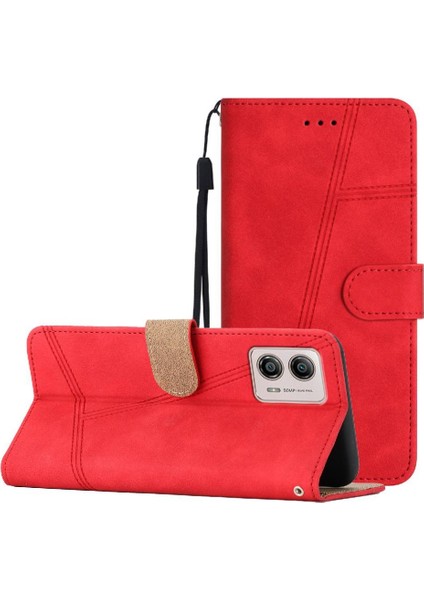 Motorola Moto G73 Tam Koruma Bilek Kayışı Flip Folio Pu Için Flip Case (Yurt Dışından)