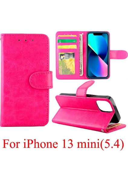 IPhone 13 Mini Manyetik Kapatma Pu Deri Kickstand Kart Için Flip Case (Yurt Dışından)