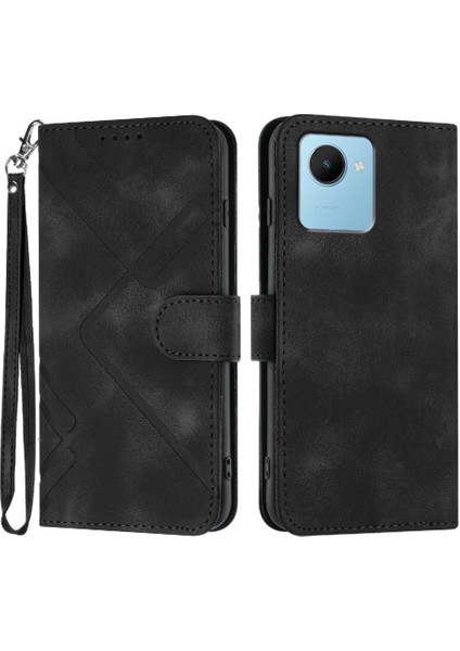 Kart Yuvası Standı ile Realme C30 Için Flip Case Cüzdan Manyetik Kapak Çevirin (Yurt Dışından)