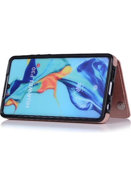 Kart Tutucu Kickstand Çift ile Huawei P30 Kart Yuvaları Için Cüzdan Kılıf (Yurt Dışından) fırsatları