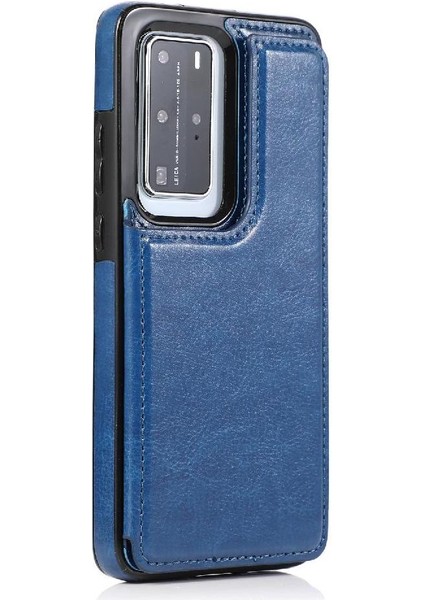 Huawei P40 Kart Yuvaları Için Cüzdan Durumda Çift Manyetik Toka Kickstand Pu (Yurt Dışından) fırsatları