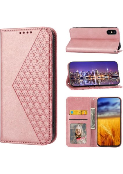 IPhone Xs Max Günlük Kullanım Için Flip Case Standı Eşkenar Dörtgen Şekli Cüzdan El Kayışı (Yurt Dışından) fırsatları