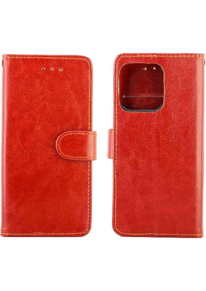 IPhone 14 Için Flip Case Pro Kickstand Kart Tutucu Pu Deri Manyetik (Yurt Dışından)