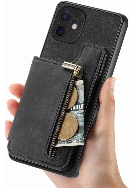 IPhone 11 Için Kılıf Vintage Fermuar Cüzdan Standı Fonksiyonu Katlanabilir Arka Kapak (Yurt Dışından) fırsatları