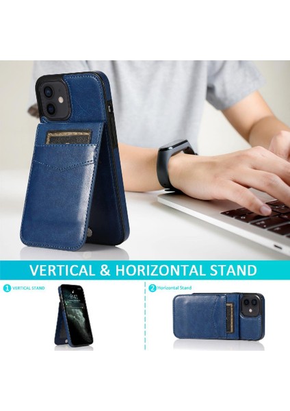 Kredi Kartı ile IPhone 12 Mini Manyetik Toka Kickstand ile Uyumlu (Yurt Dışından)