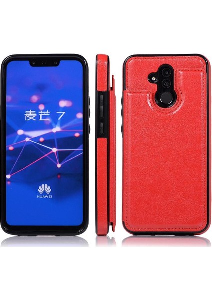Cüzdan Kılıf Huawei Mate 20 Lite Için Kickstand Pu Deri Kart Yuvaları Çift (Yurt Dışından)