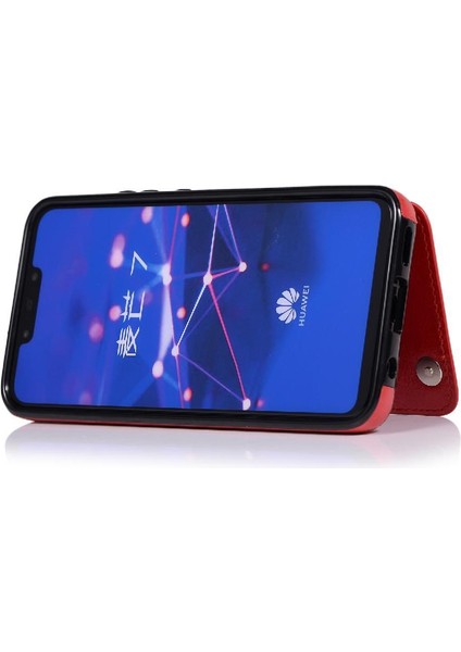 Cüzdan Kılıf Huawei Mate 20 Lite Için Kickstand Pu Deri Kart Yuvaları Çift (Yurt Dışından)