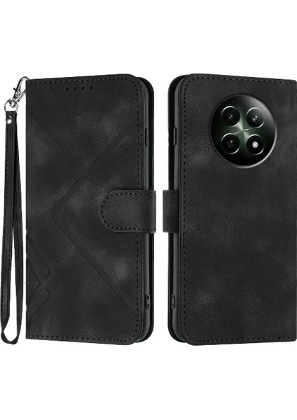 Realme 12 5g Manyetik Kapak Için Flip Case Pu Deri Kart ile Cüzdan Çevirin (Yurt Dışından)