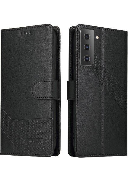 Samsung Galaxy S21 Kickstand Premium Deri Üç Kart Için Flip Case (Yurt Dışından) fırsatları