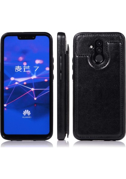 Cüzdan Kılıf Huawei Mate 20 Lite Için Kickstand Pu Deri Kart Yuvaları Çift (Yurt Dışından)