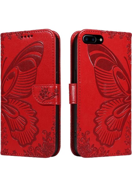 IPhone 6 Için Flip Case Artı/6s Artı Kredi Kartı Yuvası ile Kabartmalı El (Yurt Dışından)