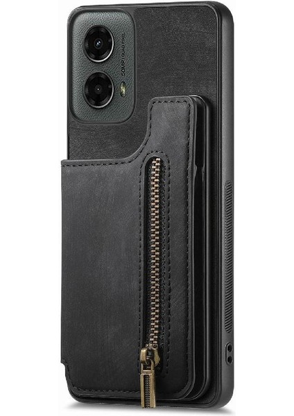Motorola Moto G 2024 Için Kılıf Standı Fonksiyonu Katlanabilir Arka Kapak Vintage (Yurt Dışından) modelleri