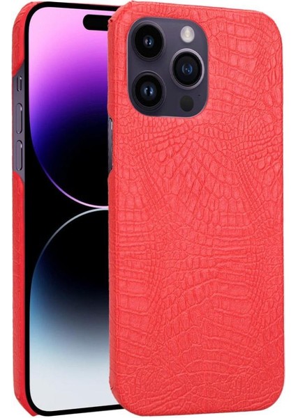 IPhone 14 Pro Uyumluluk Klasik Timsah Için Şık Klasik Kılıf (Yurt Dışından)