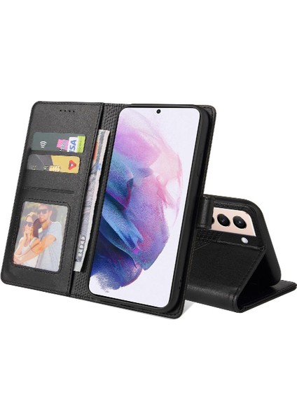 Samsung Galaxy S21 Artı Kickstand Premium Deri Üç Için Flip Case (Yurt Dışından)