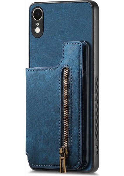 IPhone Xr Için Kılıf Standı Fonksiyonu Katlanabilir Arka Kapak Vintage Fermuar Cüzdan (Yurt Dışından) fiyatları