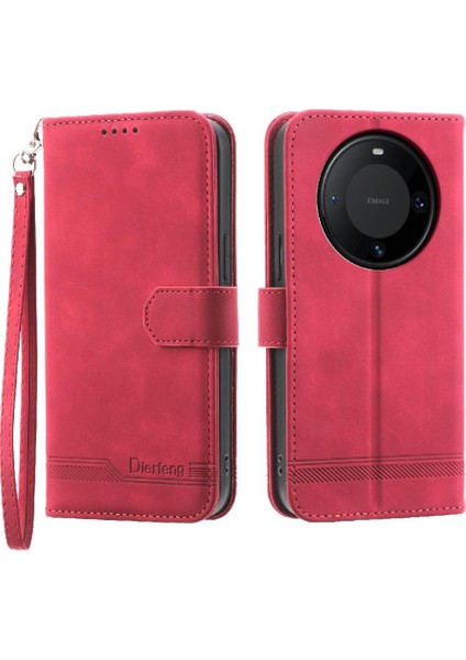 Huawei Mate 60 Pro Için Flip Case Manyetik Kapatma Bileklik Premium Nakit (Yurt Dışından)