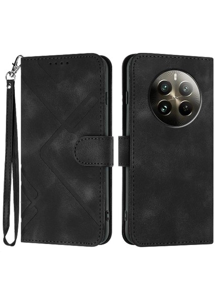 Kart Yuvası Standı Manyetik Flip ile Realme 12 Artı Pu Deri Için Flip Case (Yurt Dışından)