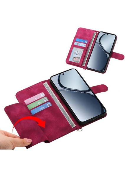 Realme C65 Darbeye Dayanıklı Kabartmalı Çoklu Kredi Kartı Yuvaları Için Flip Case (Yurt Dışından) indirimleri