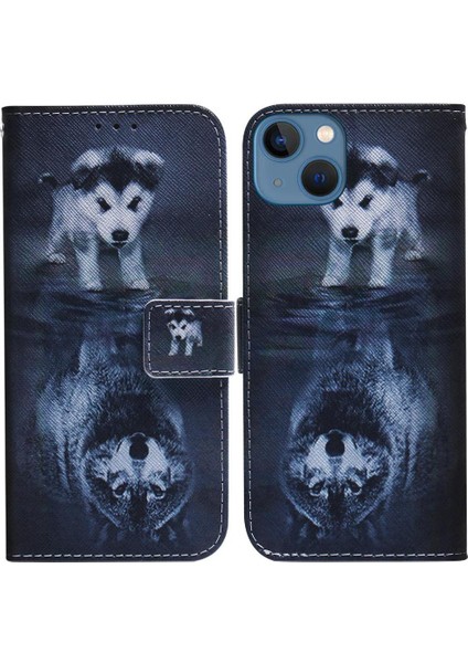 IPhone 15 Için Flip Case Cüzdan Kart Yuvaları Pu Deri Boyalı Manyetik (Yurt Dışından)