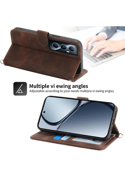 Realme C65 Darbeye Dayanıklı Kabartmalı Çoklu Kredi Kartı Yuvaları Için Flip Case (Yurt Dışından) indirimleri